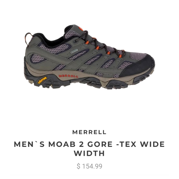 Merrell Shoes Merrell Moab 2 Gore Tex Wide Width Hiking Shoes Mens